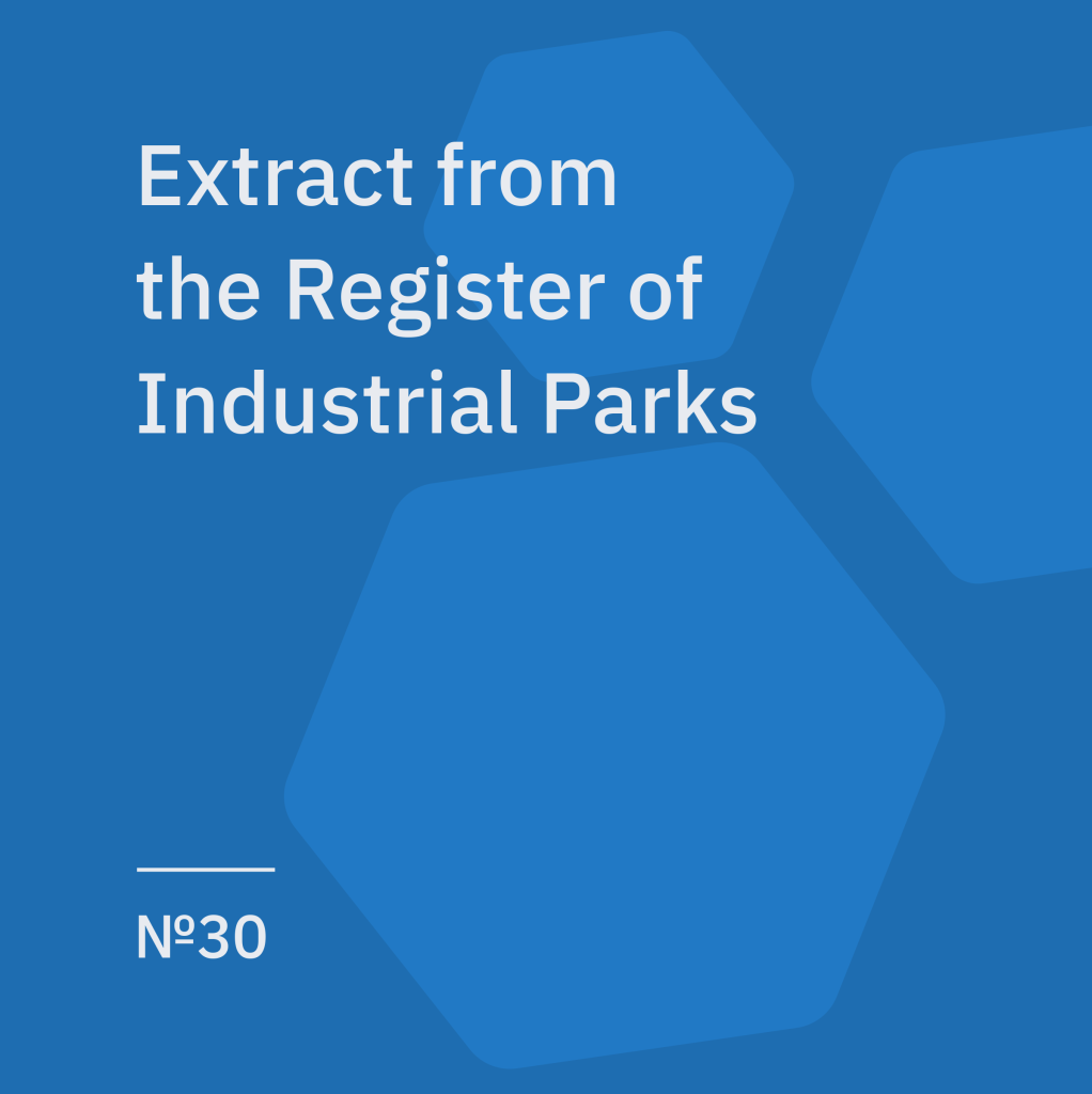 Extract from the Register of Industrial Parks